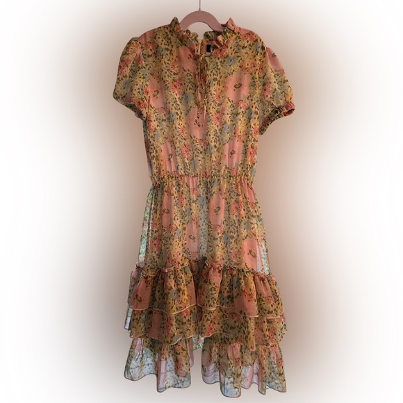 Girls Floral Ruffle Tiered Dress XL – Made in Italy - Picture 1 of 4